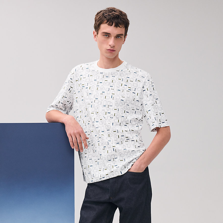 メンズのおしゃれに◆【HERMES】Etriers Elastiques Tシャツ ☆大人っぽい柄模様☆HERMES Etriers Elastiques Tシャツ トップス