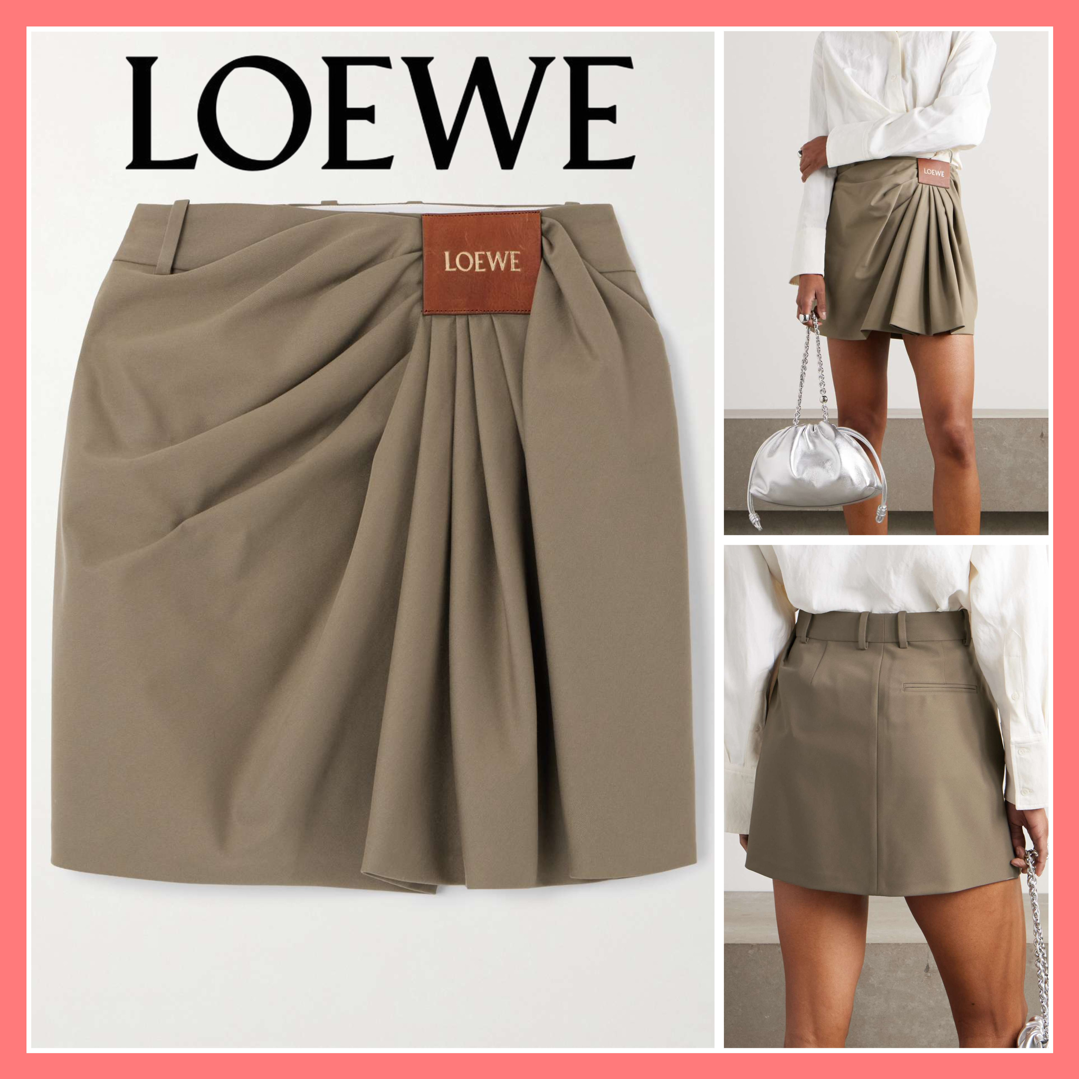【関税込み】☆LOEWE☆ ドレープスカート コットン＆シルク