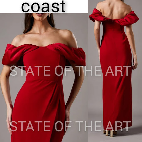 【COAST】ボリュームスリーブ コルセット コラムマキシドレス