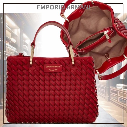 ■EMPORIO ARMANI■ウィーブレザー ショッピングバッグ