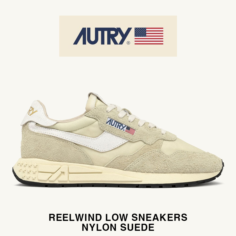 【AUTRY】REELWIND LOW SNEAKERS NYLON SUEDE IN HAY