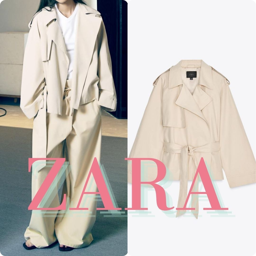 ZARA ベルト付きショートトレンチコート 4749/847