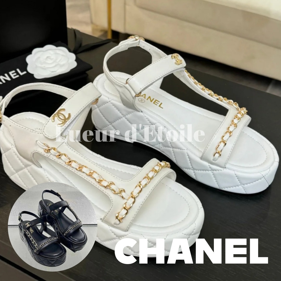 【厚底×チェーンでクールに★】CHANEL サンダル マトラッセ
