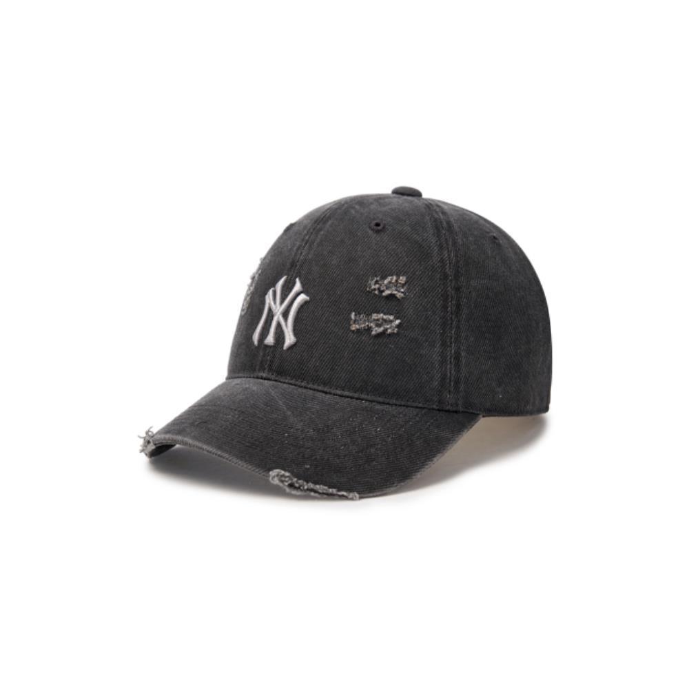 キャップ MLB Korea Damage Washed Unstructured Ball Cap NY Charcoal Gr