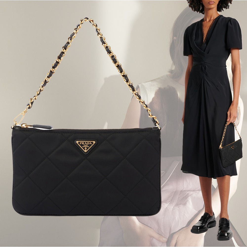 【希少】PRADA Re-Nylon ミニレザートリム ショルダーバッグ