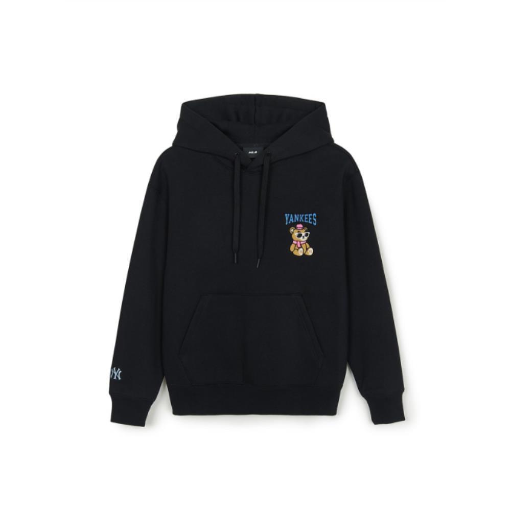 ☆MLB Korea☆ Small Mega Bear Graphic Fleece Hoodie NY Black