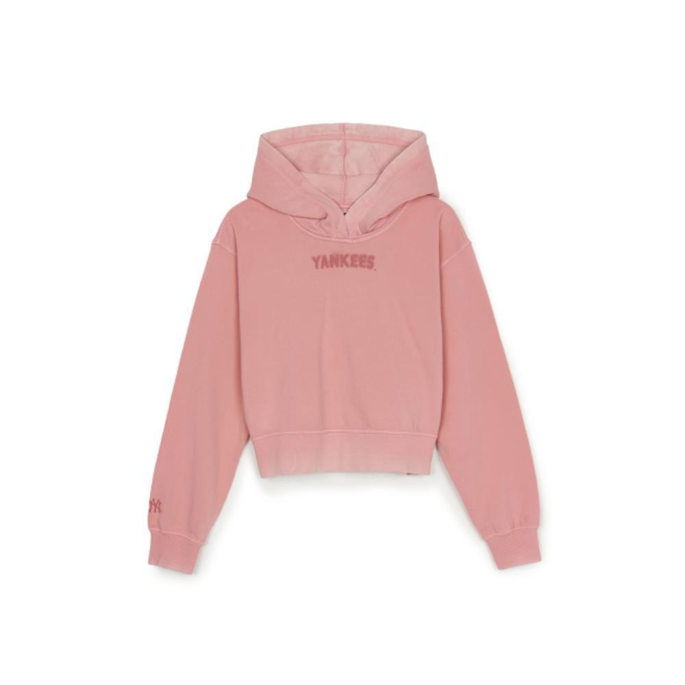 ☆MLB Korea☆ Women's Basic Vintage Washed Crop Hoodie NY LP