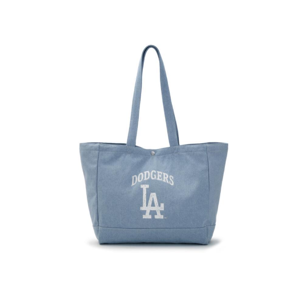 ☆MLB Korea☆ Vintage Lettering Denim Shopper Bag LA LSKY BL