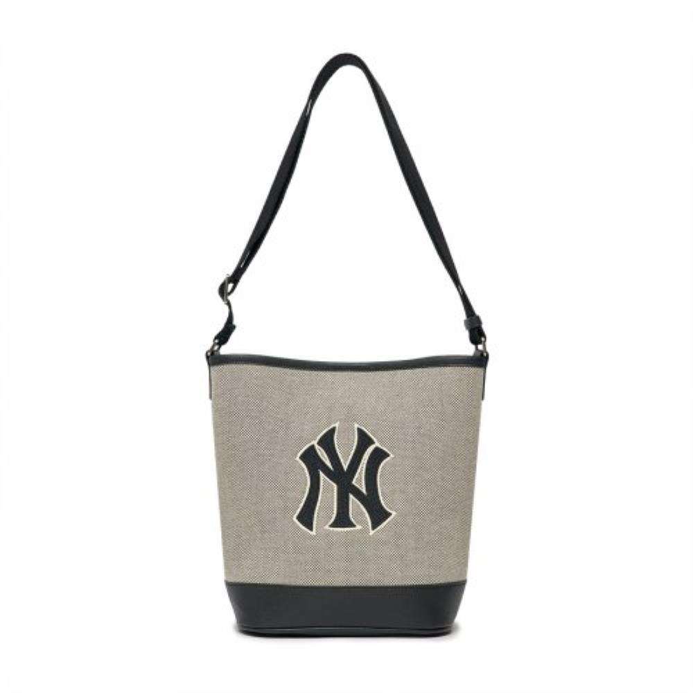☆MLB Korea☆ Basic Big Logo Canvas Bucket Bag NY Black