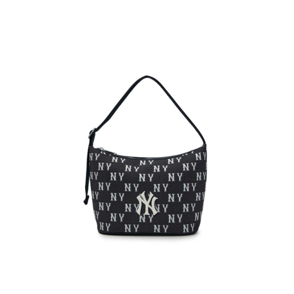 ☆MLB Korea☆ Classic Monogram Jacquard Hobo Bag NY Black
