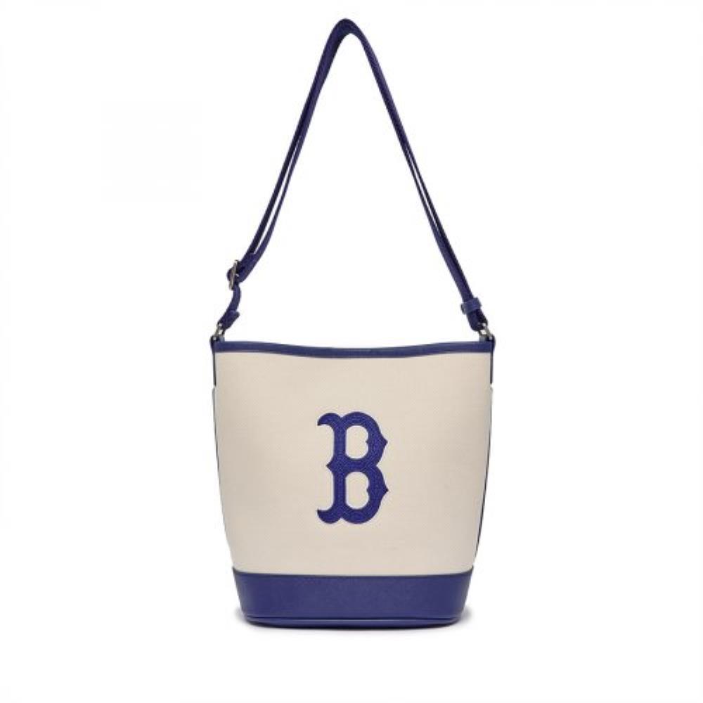 ☆MLB Korea☆ Basic Big Logo Canvas Bucket Bag BOS Cream