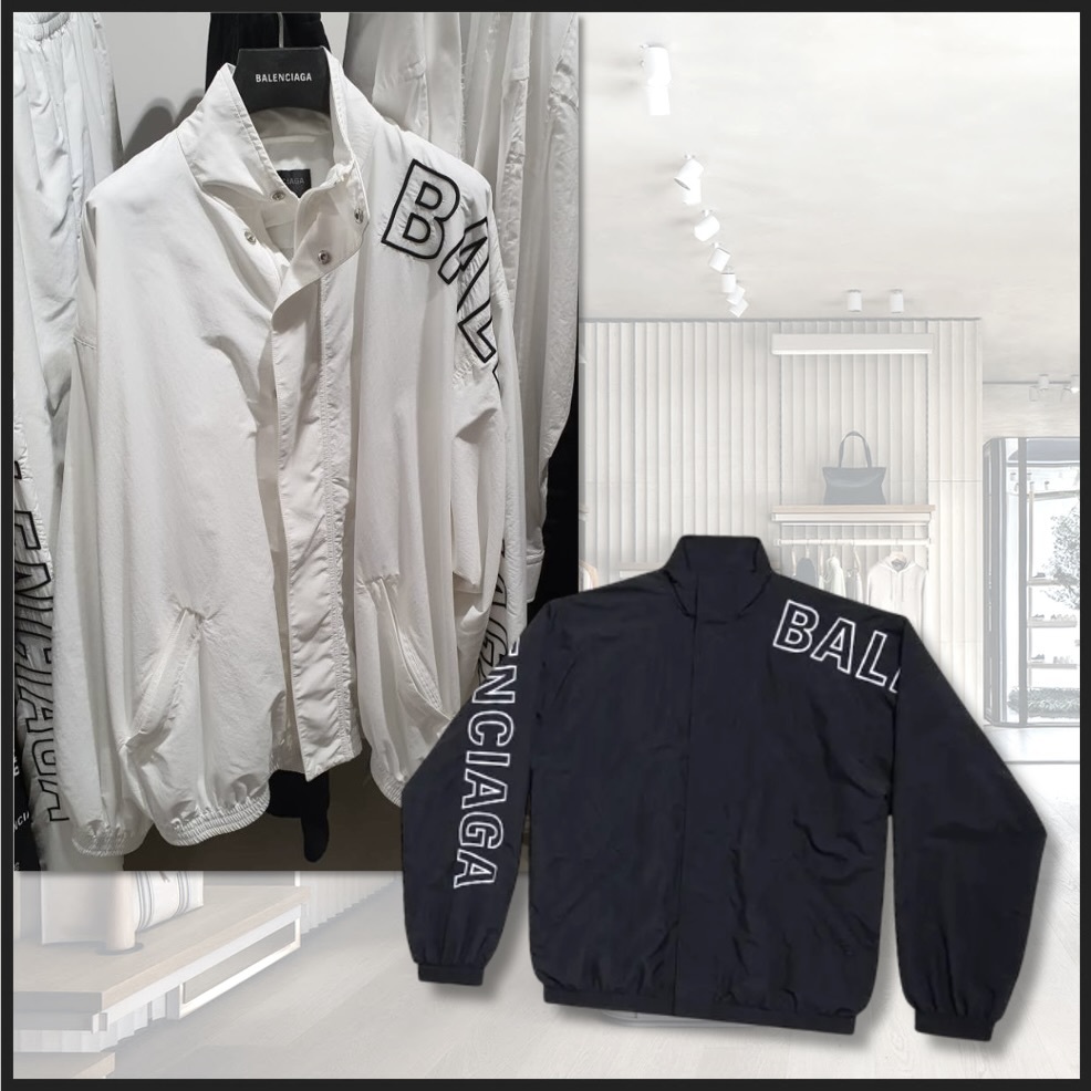 直営店☆BALENCIAGA☆ ロゴ刺繍 Outline トラック ジャケット