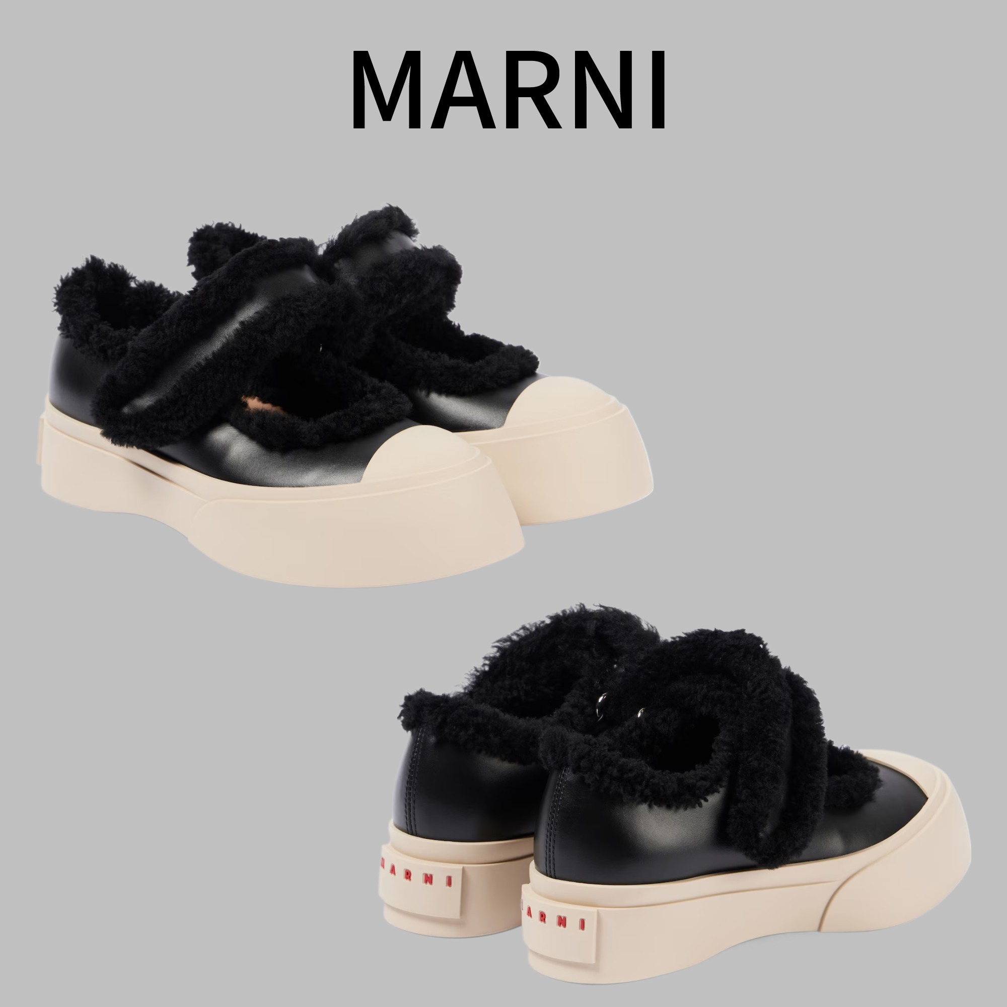 関送込【MARNI】パブロ シアリング ライニング レザースニーカー