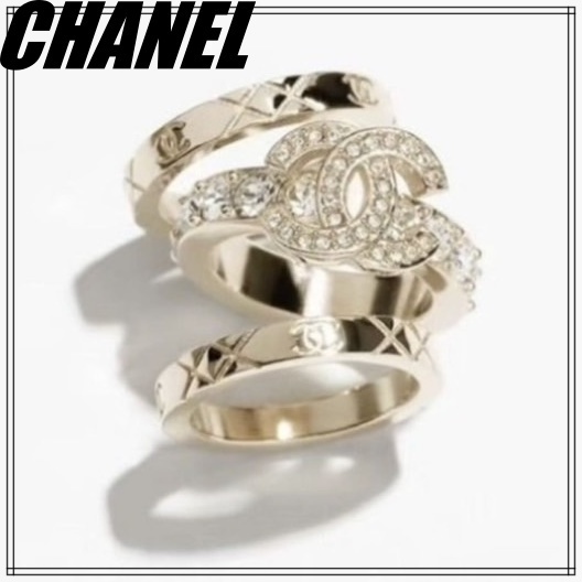 [CHANEL] 25P CCロゴ ３連リング