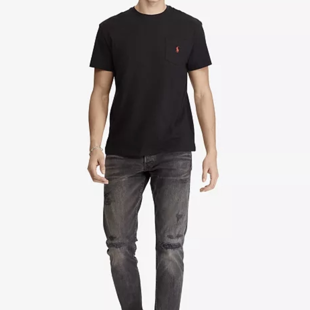 Polo Ralph Lauren クルーネック ポケット Tシャツ POLO RALPH LAUREN (ポロラルフローレン) ロゴ刺繍入りポケット