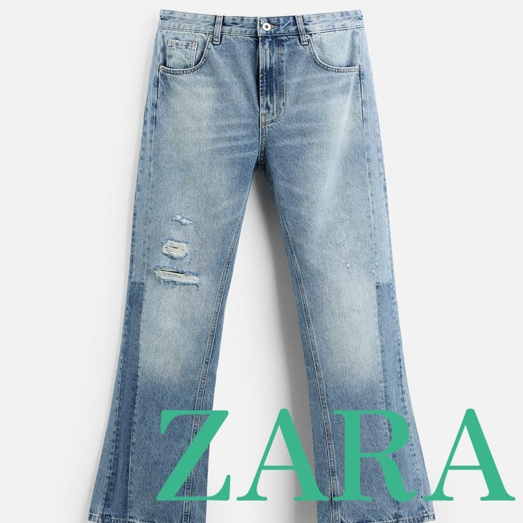 【ZARA】フレアフィット ダメージ加工ジーンズ 0840/440/427