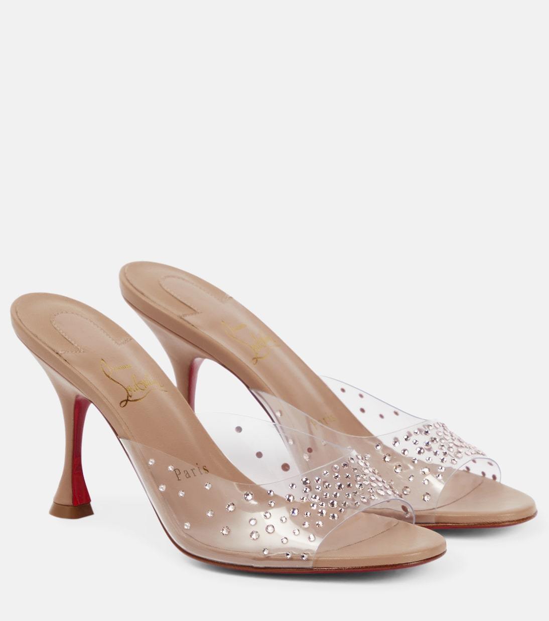 【Christian Louboutin】 Nudes Degramule embellishedミュール