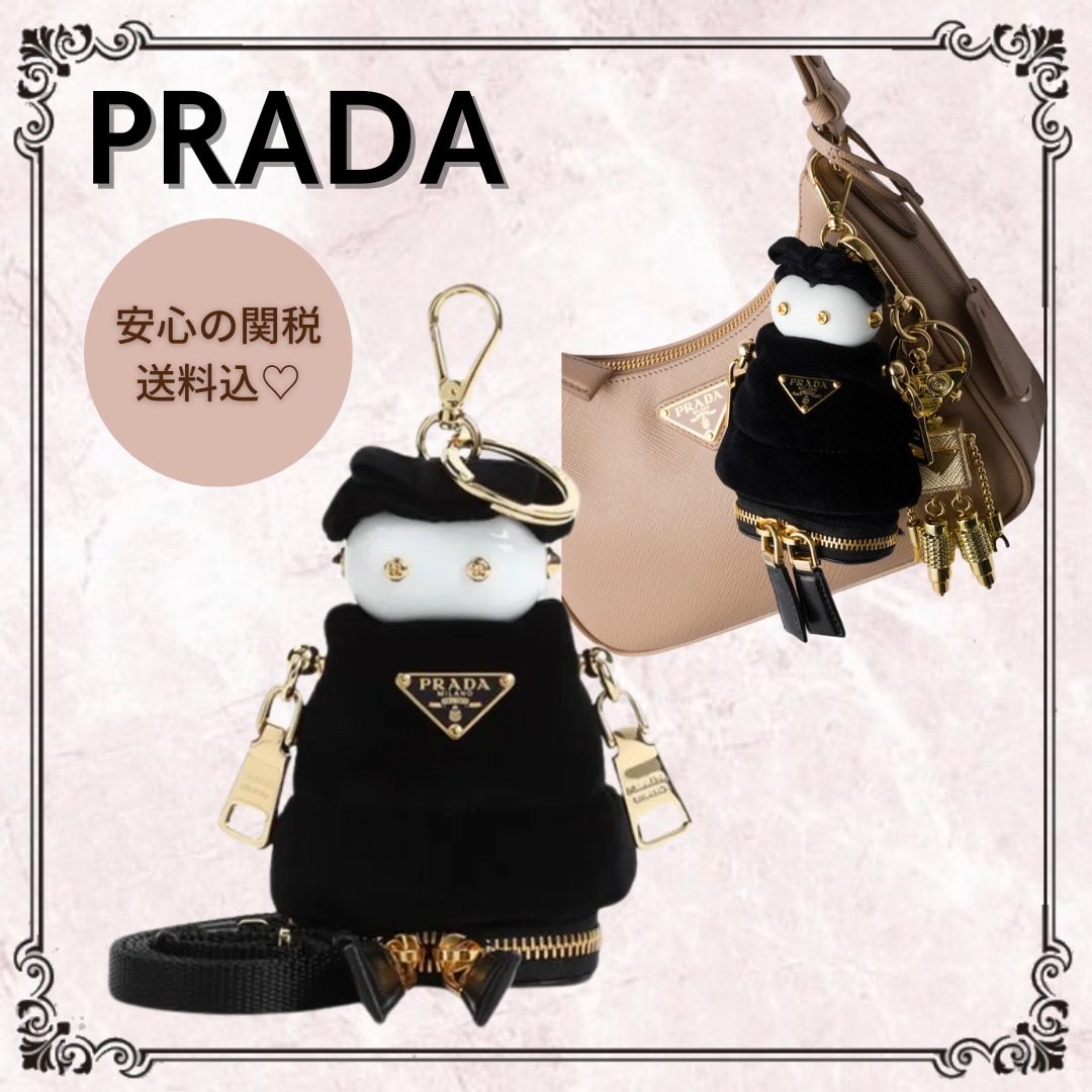 関税/送料込★*PRADA*Soft Robot ベルベット バッグチャーム