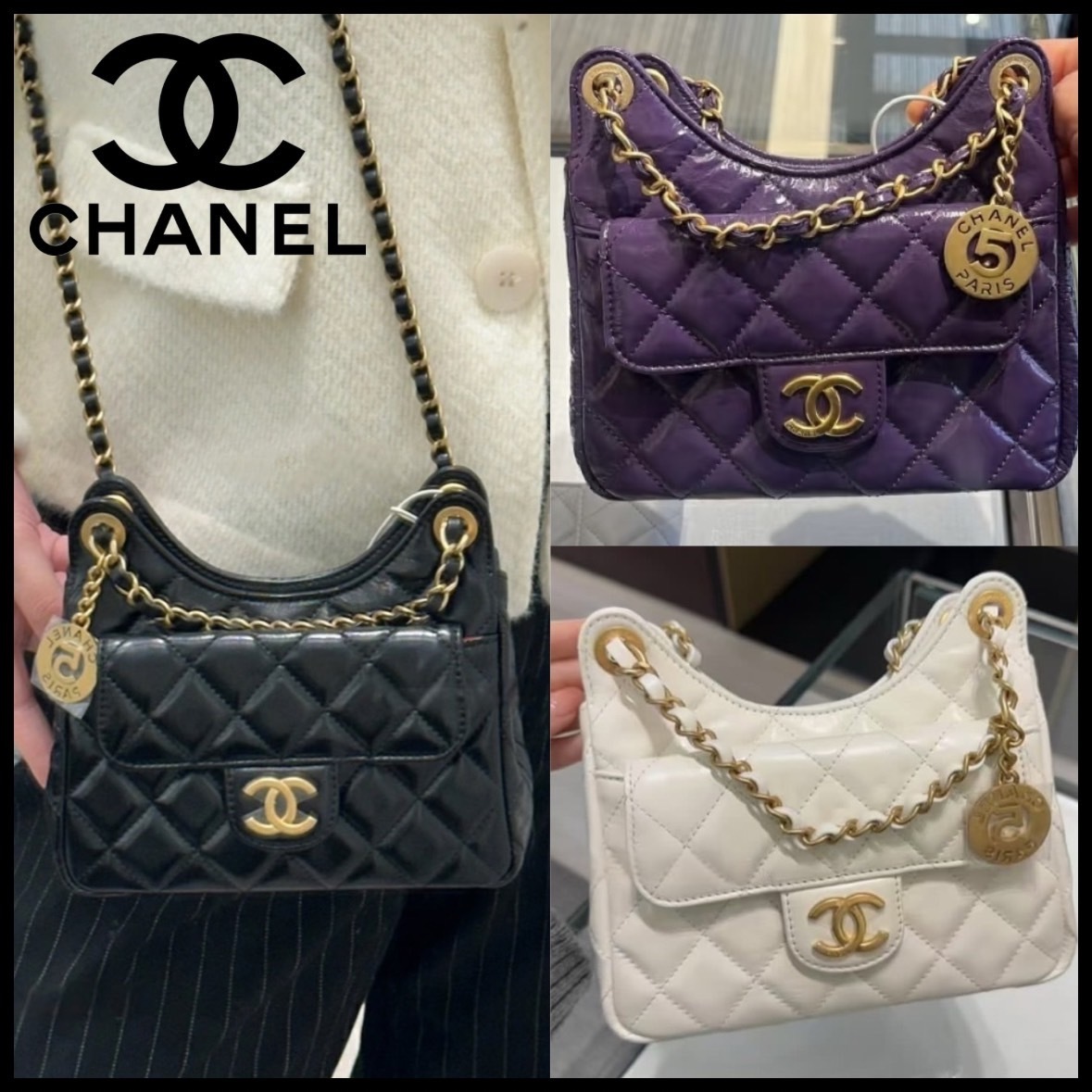 フォルムが可愛らしい♪【CHANEL】スモールホーボーバッグ