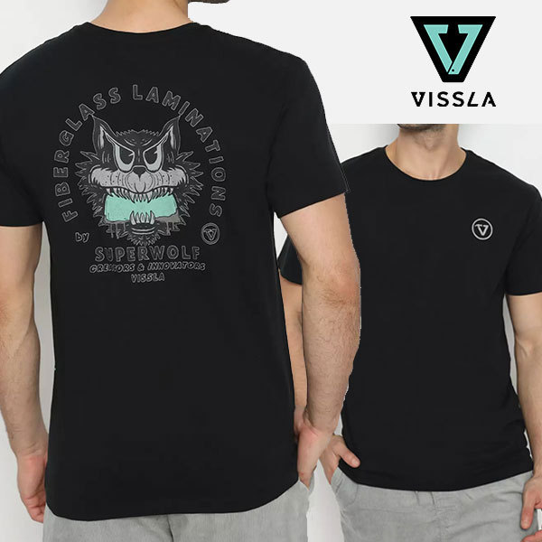 VISSLA☆SUPER WOLF PREMIUM TEE バックプリント 半袖 Tシャツ
