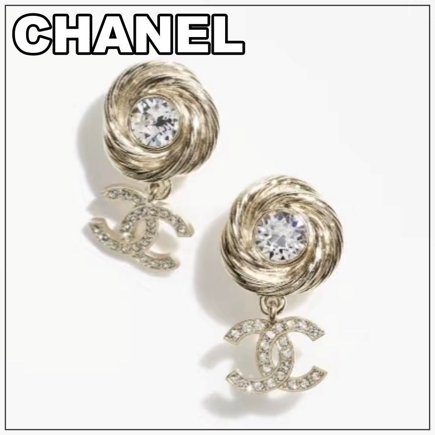 CHANEL 25S《エレガントな輝き♪》ストラスCCピアス