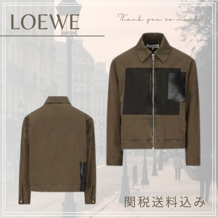 【LOEWE】ロエベ メンズ コットン ジャケット カーキ
