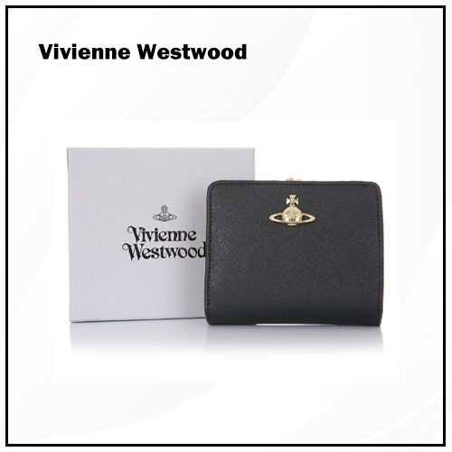 【VIVIENNE WESTWOOD】 ORB ロゴ サフィアーノ 折りたたみ財布