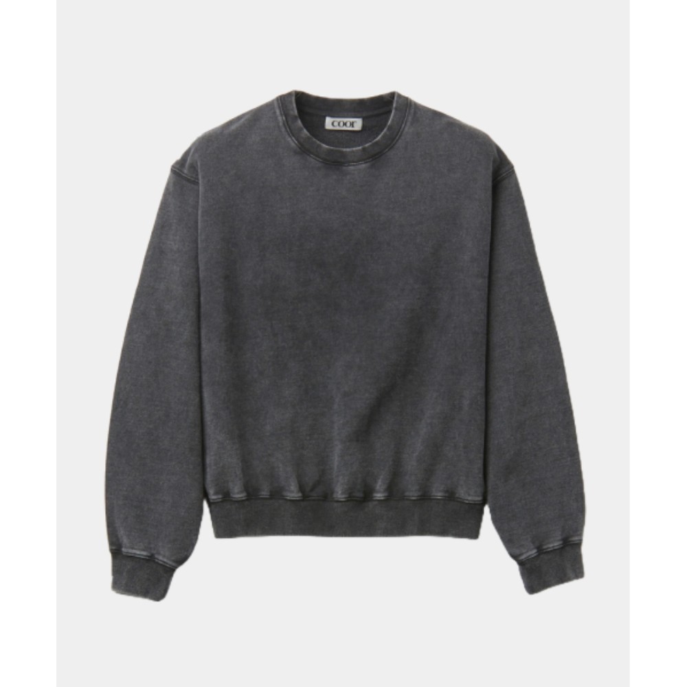★COOR★ Garment Dying Essential Sweatshirt Washed Charcoal