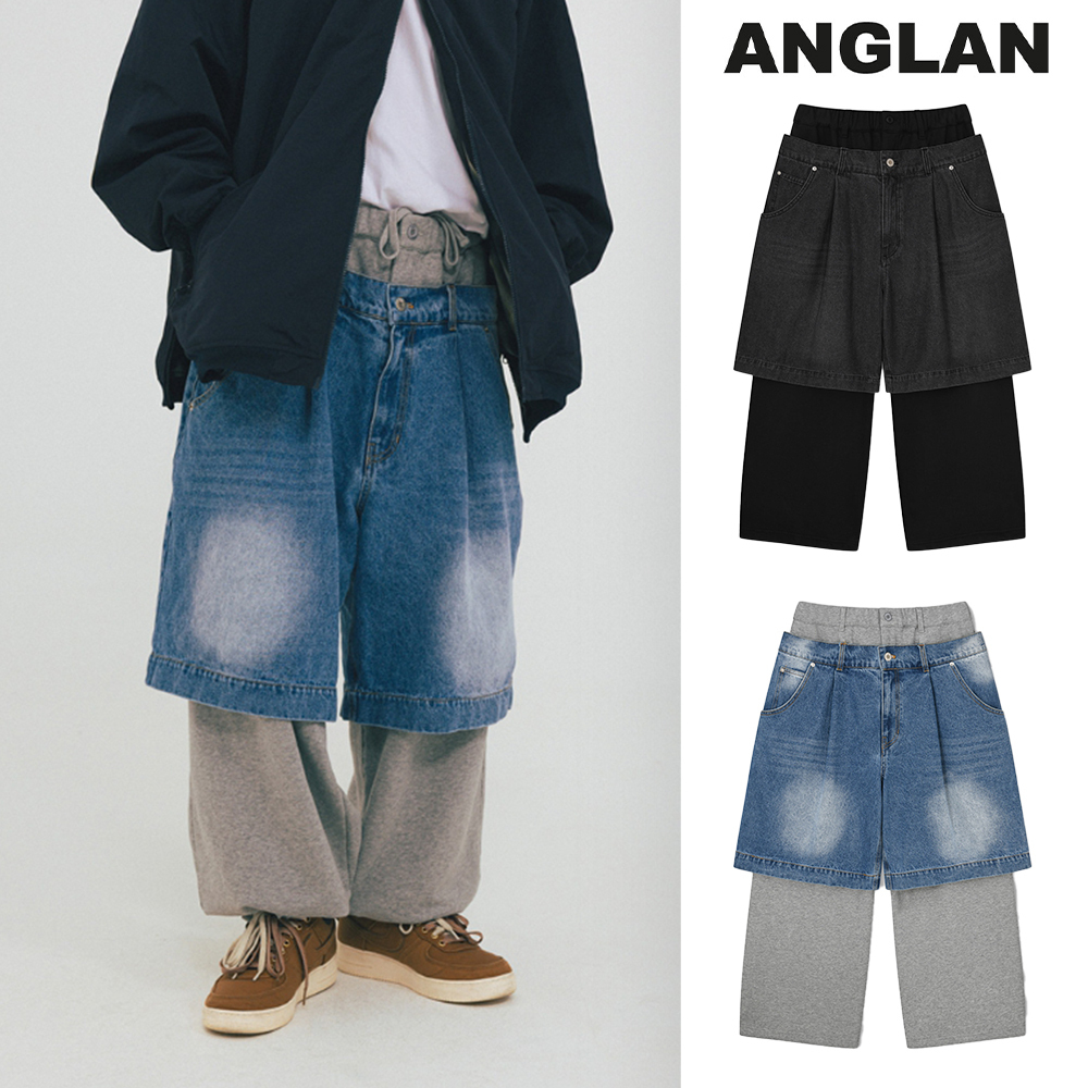 【ANGLAN】25SS★ [AG] Denim Layered Sweat Pants