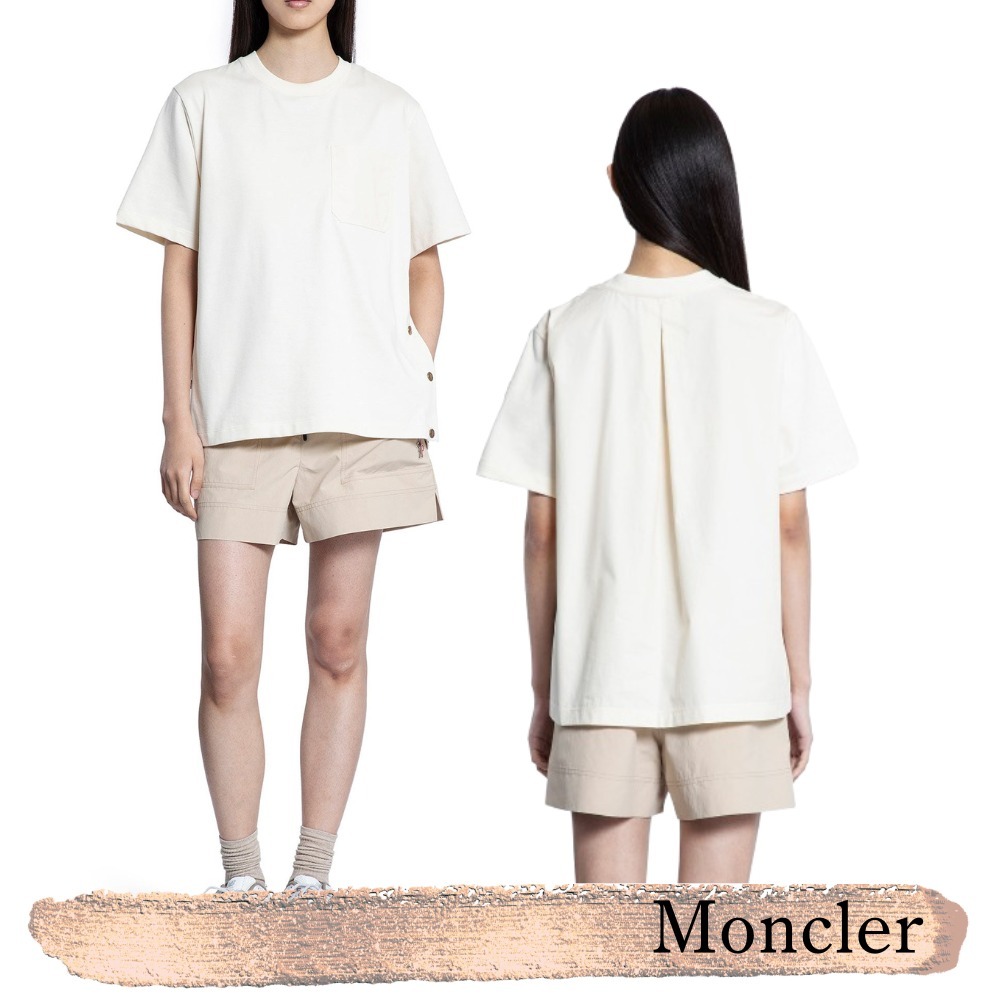 Moncler☆関税込☆ポケット付き オフホワイト コットンTシャツ