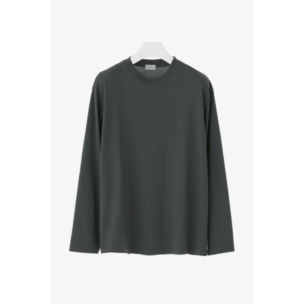 ★COOR★ Supima Cotton Long Sleeve T-Shirt Dark Grey CAA1TS2