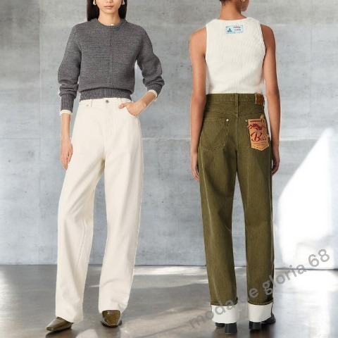 BOTTEGA VENETA カラー ターンアップ デニムパンツ 824659V5DV0 新作【BOTTEGA VENETA】カラーターンアップ デニムパンツ