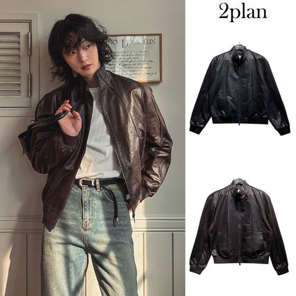 ショート丈 ブラウン（茶色）系 2plan(ツープラン) レザー