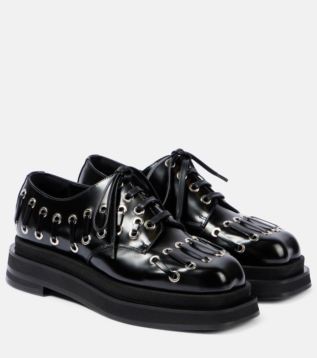【Simone Rocha】心臓 Toeレザープラットフォーム brogues