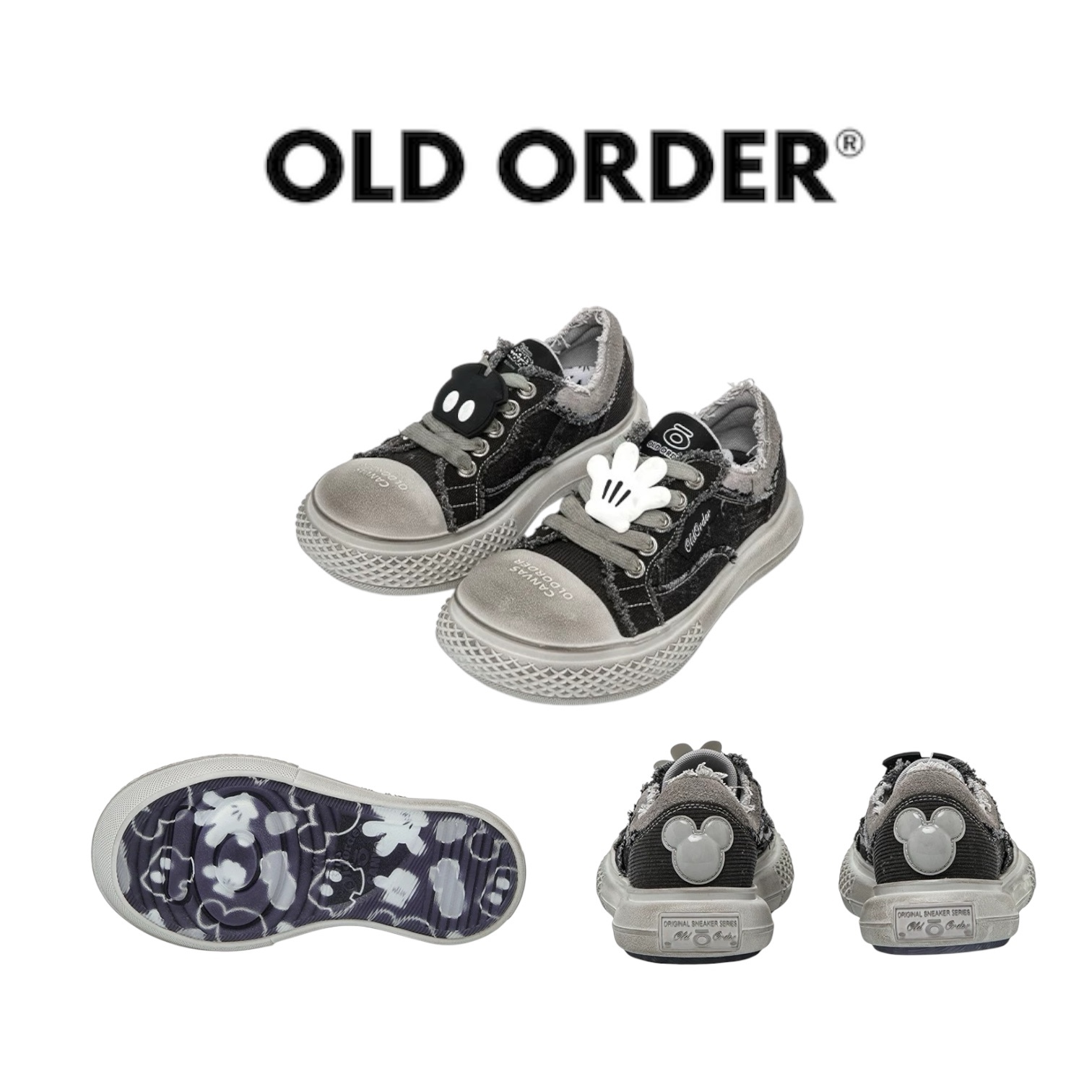 ★OLD ORDER★ミッキー 厚底 スニーカー男女兼用 CANVAS/送料込
