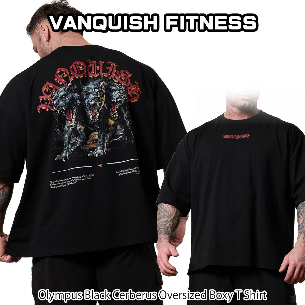 ヴァンキッシュ Olympus Black Cerberus Oversized Boxy T Shirt