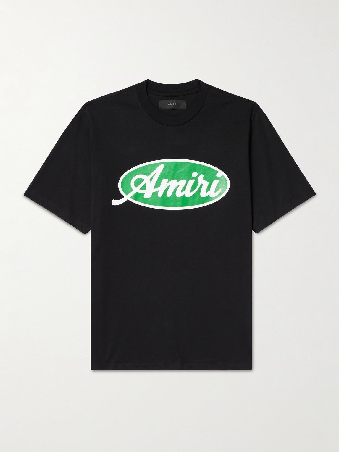 Tシャツ【AMIRI】関税込み送料無料 プリント入り ジャージー素材 ◇AMIRI◇ロゴプリント コットンジャージー Tシャツ/Black