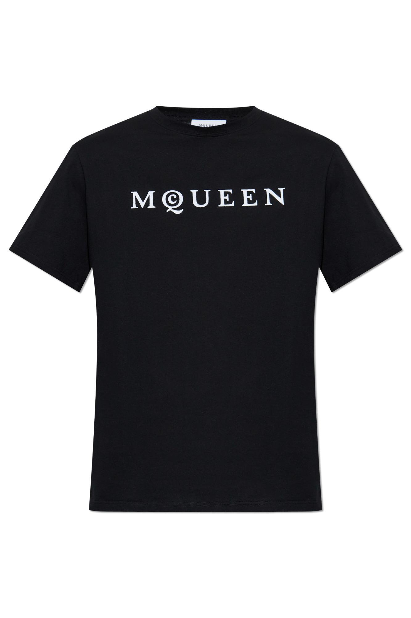 【送料&関税込】Alexander McQueen Black Crewneck T-shirt Wit