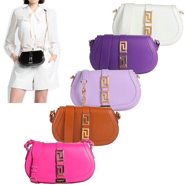 VERSACE ★ ロゴ レザー ショルダーバッグ / 6色