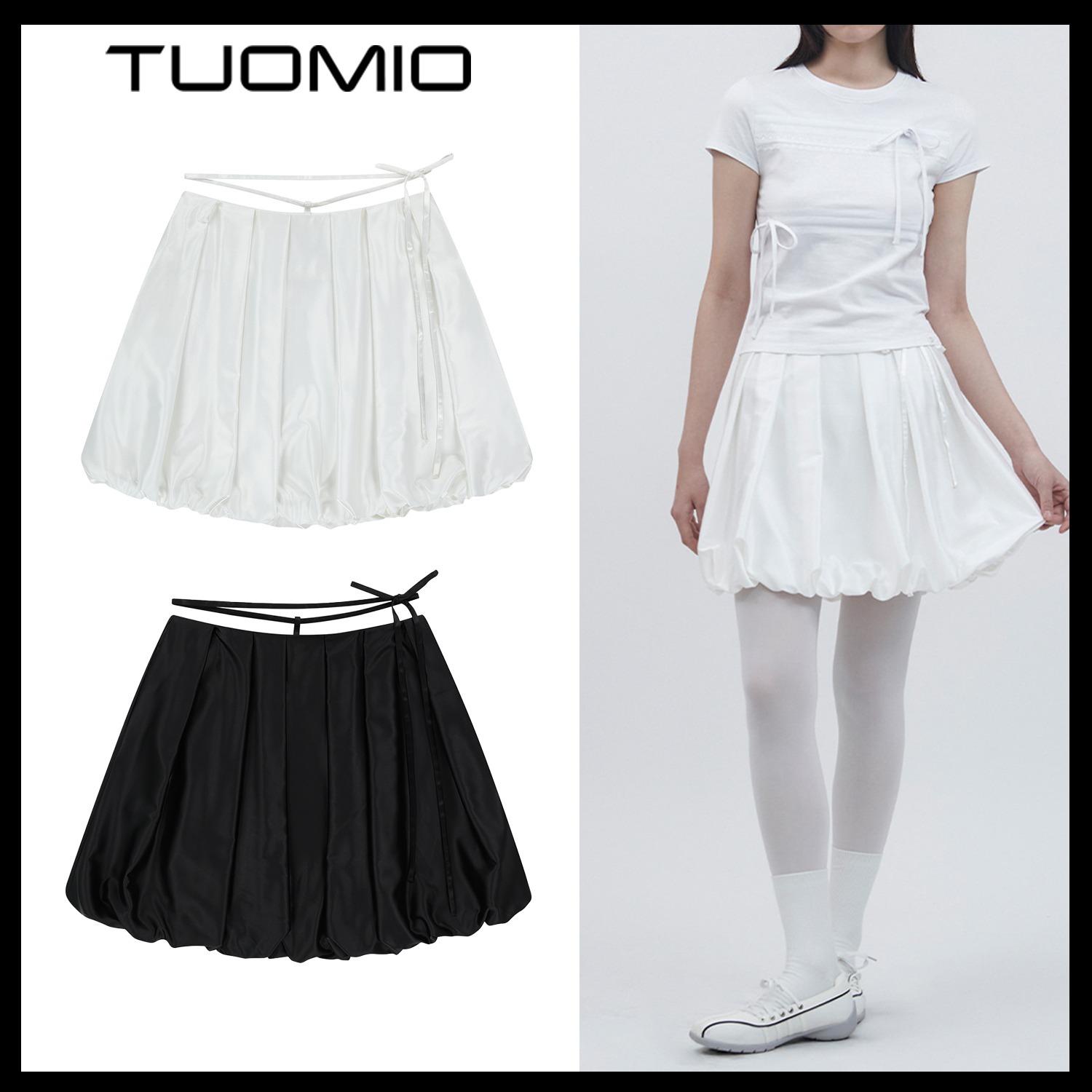 【TUOMIO】SATIN BALLOON SKIRT ★韓国人気★ 追跡付