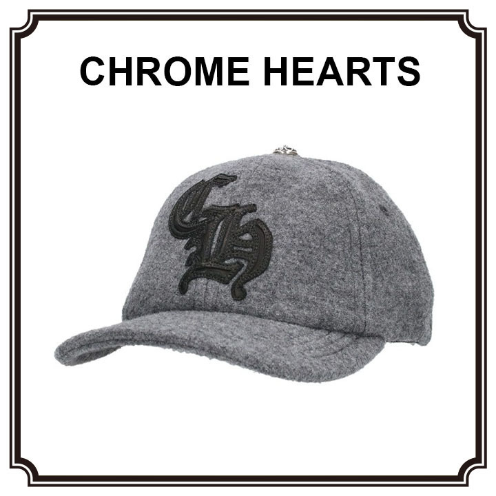 【CHROME HEARTS】 CHレザーパッチ ウールキャップ
