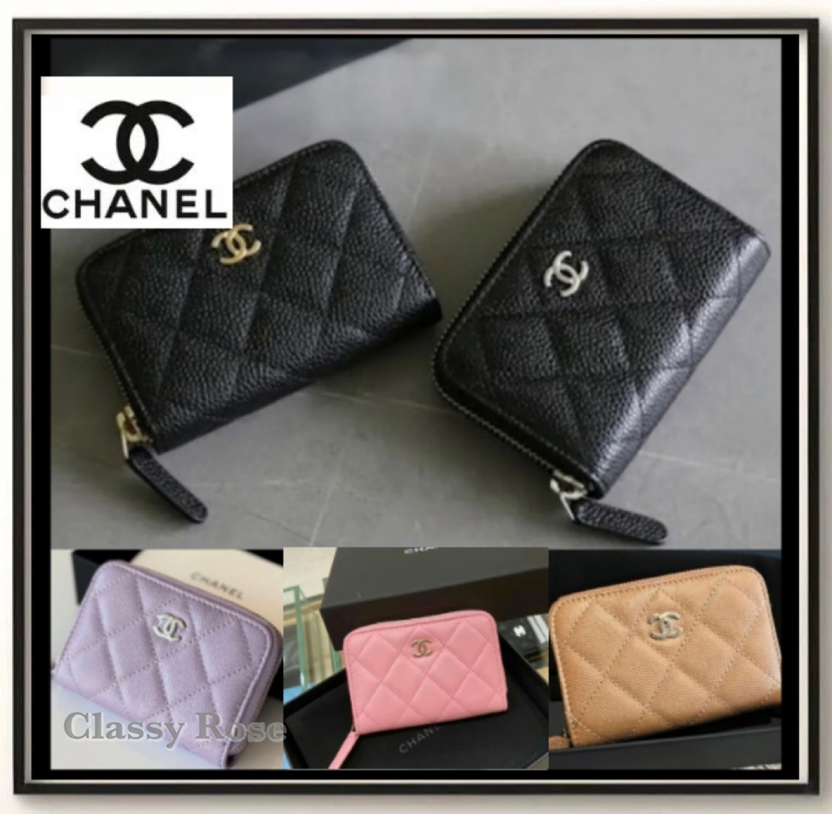 【CHANELカラー豊富&大人気】ジップコインパース折りたたみ 財布