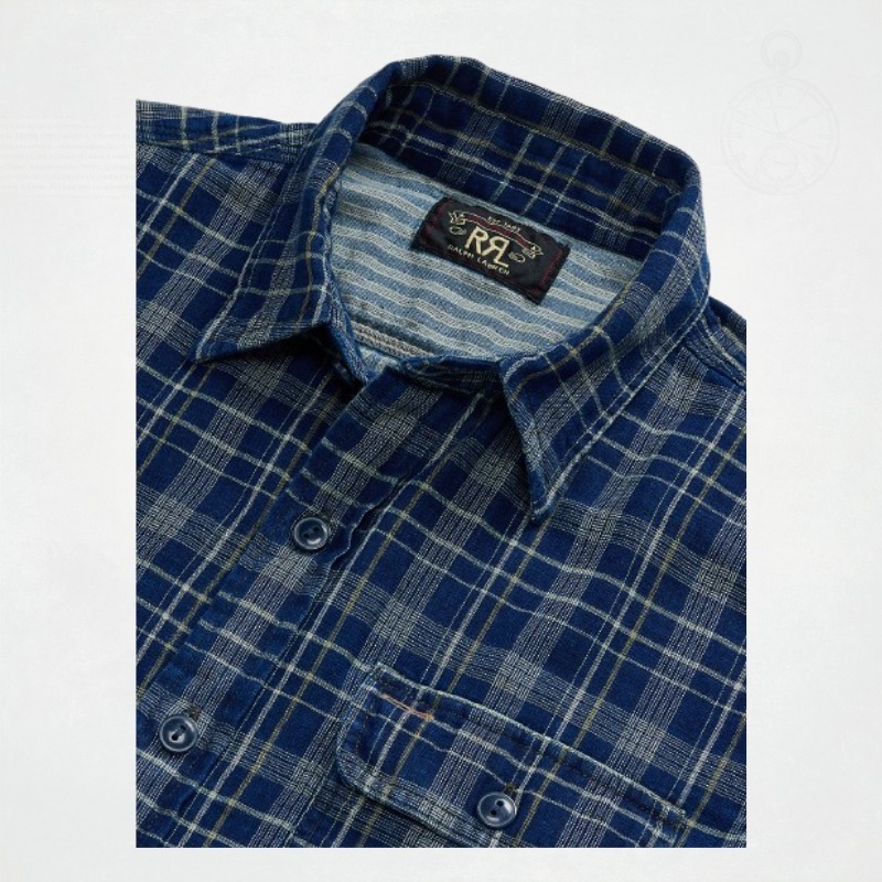 RRL】インディゴダブルフェイスドワークシャツ(チェック)