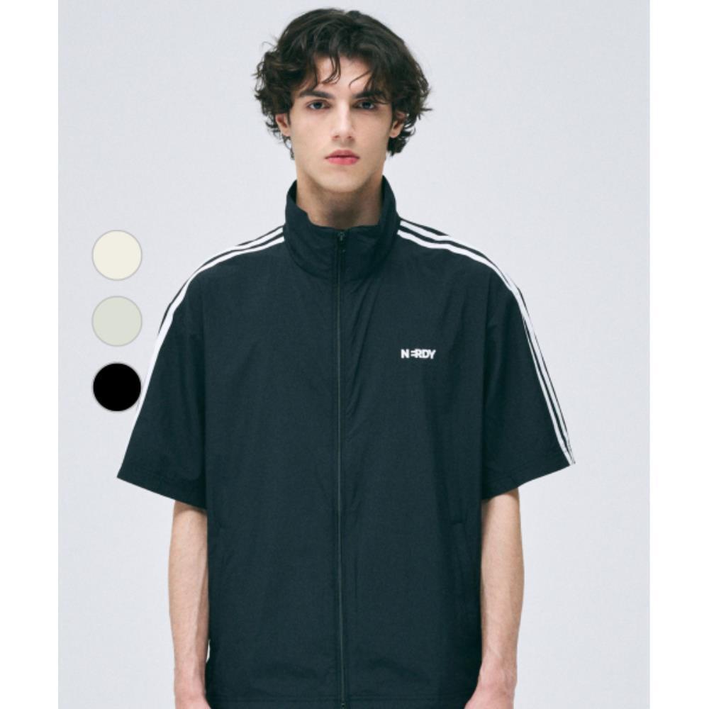 ☆NERDY☆ NY Short Sleeve Windbreaker 25SS Black Cream Melon