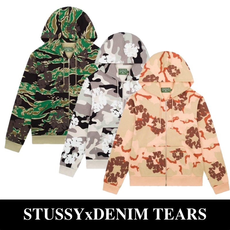 希少コラボ【STUSSY×DENIM TEARS】COTTON WREATH ZIP HOODIE