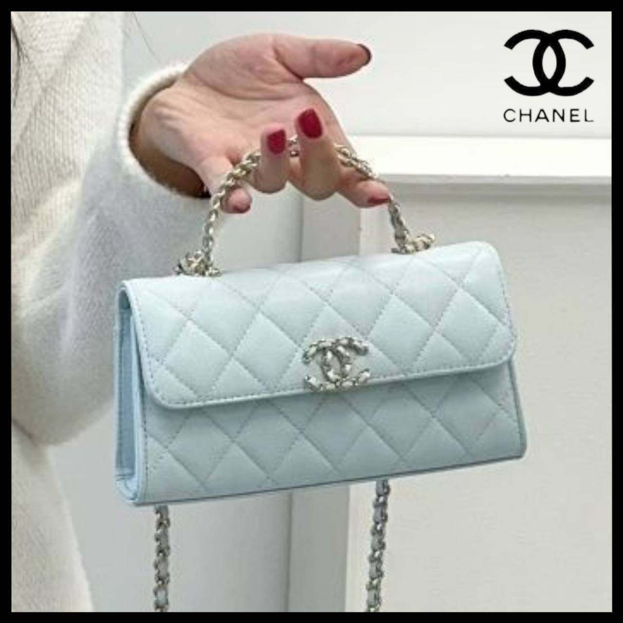 国内発送【大人可愛いスマホサイズ】CHANEL チェーンクラッチ