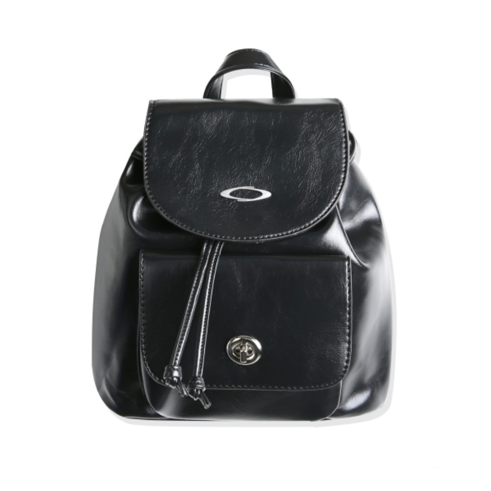 ★NOIAGO★ Eco Leather Flip Backpack Black