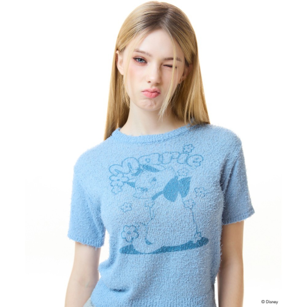 Tシャツ・カットソー LUV IS TRUE MARIE BOUCLE KNITSKY BLUE
