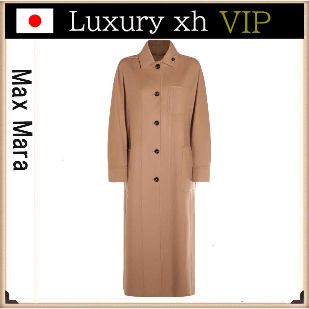 ★25SS Max Mara ALDO ウール カシミア シャツ ロングコート