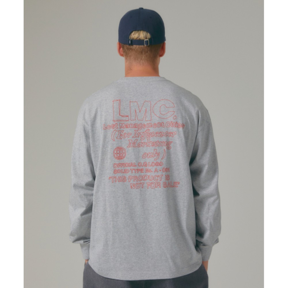 ■LMC■ FN DOODLE LONG SLV TEE heather gray 0LM44FLS341HGY